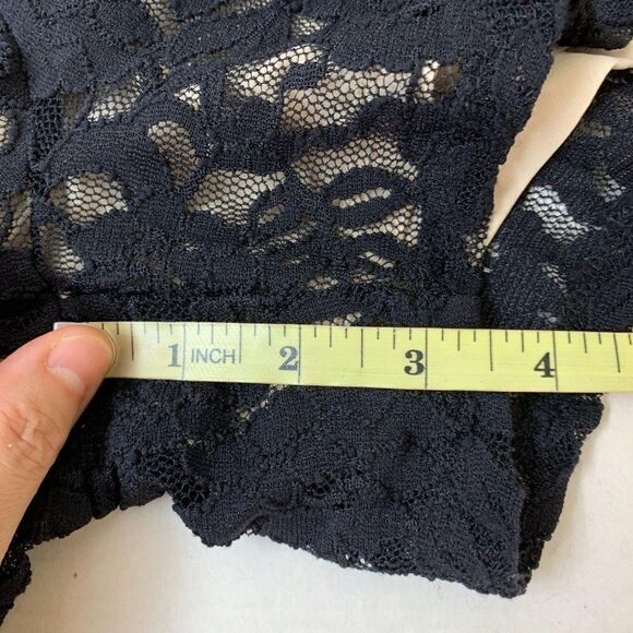 1. State Short Sleeve Lace Romper Black - Picture 9 of 11